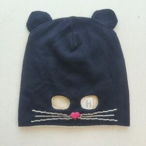 Crewcuts navy blue kitten-shaped hat‎ for girls, size XL/L, 100% wool Strech